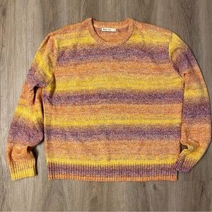 Marine Layer Multicolor Striped Crewneck Sweater - Yellow, Orange, Purple